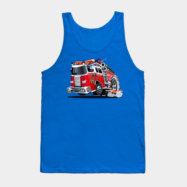 Cartoon firetruck Tank Top by Mechanik